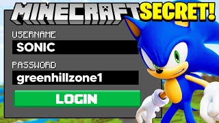 Whats INSIDE Sonics NEW SECRET Minecraft Account Ps5XboxSeriesSPS4XboxOnePEMCPE [upl. by Adlar119]