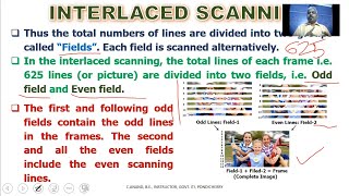 Interlaced Scanning in TV system  Scanning Sequence and its Description [upl. by Woermer]