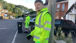 General Waste bin men emptying bins in Bournemouth part 1 03102024 [upl. by Derman238]