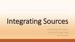 Integrating Sources in TurabianChicago Style [upl. by Saiasi]