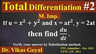 Total Differentiation 2 in Hindi Mimp  Engineering Mathematics [upl. by Cahilly]