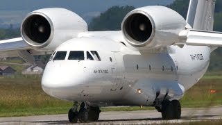 RARE Antonov AN 74 RA74006 TakeOff at Bern Airport [upl. by Refanej]