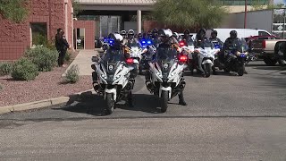 Tucson law enforcement procession for Officer Adam Buckner [upl. by Sherburne]