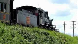 Alberta Prairie Steam Engine No 41 pulling a train into the station for loading in Stettler [upl. by Kavanagh855]