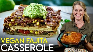 PlantBased Fajita Casserole 😋 Healthy Vegan Comfort Food [upl. by Kym]