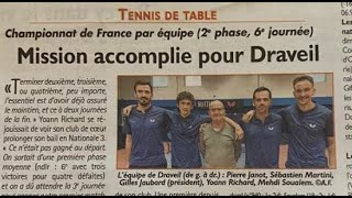 Tennis de Table  Draveil TT  Cabourg TT  Nationale 3 [upl. by Tabber]