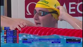 Cameron McEvoy’s 2113 50 Freestyle at the 2024 World Aquatics Championships [upl. by Darda]