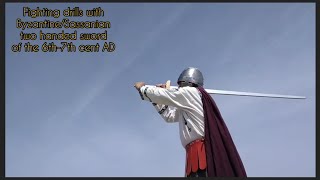 How can you fight with the ByzantineSassanian two handed swordByzantine SwordsmanshipReenactment [upl. by Areit]