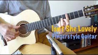 Fingerstyle Guitar  Isnt She Lovely Stevie Wonder  TAB [upl. by Yesnnyl]