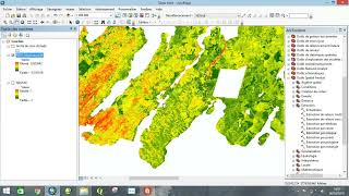 Calcule lindice NDVI en ArcGis حساب مؤشر الاخضرار النباتي [upl. by Benetta]