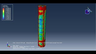 Simulation CFRP retrofit of concrete circular column in Abaqus [upl. by Stanhope]