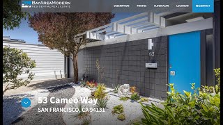 Diamond Heights San Francisco Eichler Tour listed by Renee Adelmann JUST SOLD 2365000 [upl. by Attiuqahs]