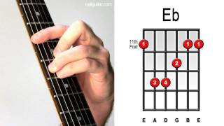 Eb Major  Guitar Chord Lesson  Easy Learn How To Play Bar Chords Tutorial [upl. by Emmott]