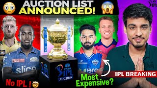 IPL 2025 Auction  Mega Auction List Announced 🔥  Date  Time  Venue  Players Details [upl. by Nrehtak]