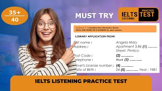 Library Application form  IELTS Listening Practice Test 2024 Answers [upl. by Enitram]