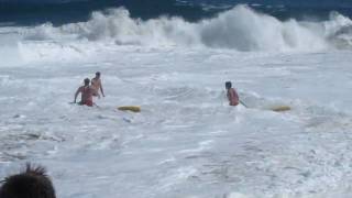 lifeguard rescue at the Wedge in Newport [upl. by Ecirtnahc]