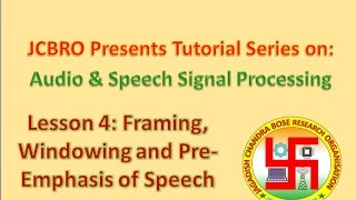 L004 Framing Windowing and Preemphasis of Speech Signal [upl. by Kcinemod318]