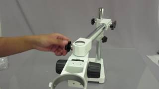 Microscope Expert  Unboxing and setting up the AmScope SAW Stereo Microscope Boom Stand [upl. by Det]