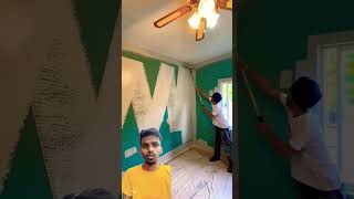 Easy Wall painting 🎨🖌️🫡wallart painting shorts shortvideo ytshorts walldecor youtubeshorts [upl. by Lucius]