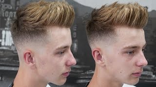 HOW TO DO A TEXTURED QUIFF  SKIN FADE WITH TEXTURED TOP HAIRCUT TUTORIAL [upl. by Emyaj487]