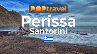 Walking in PERISSA  Santorini Greece 🇬🇷 Black Sand Beach  4K 60fps UHD [upl. by Rodrique261]