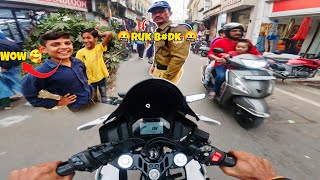 POLICE WALO NE PAKD LIYA  R15V4 SPEED  PUBLIC REATION  VLOG [upl. by Nylrehc]