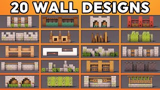 20 Must Know Minecraft Wall Designs Tutorial [upl. by Prospero]