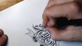 Theosone Custom Lettering sketch [upl. by Leehar]