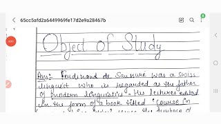 Object of study by Ferdinand de saussure for 16 marks handwritten notes of Ma english [upl. by Manoff]