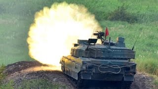 【陸上自衛隊】10式戦車 44口径120mm滑腔砲によるスラローム射撃・後退行進射撃・情報共有同時多目標射撃｜Japan’s Type 10 Main Battle Tank C4I Warfare [upl. by Romona]