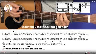 Es hat für uns ein Zeit angefangen  Weihnachtslied mit Akkorden amp Text für Gitarre [upl. by Ardekahs]