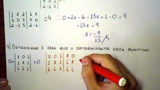 ALG Unidade 1  Matrizes  Exercícios Resolvidos 3 e 4 Determinante de Ordem 3 [upl. by Nnoved]