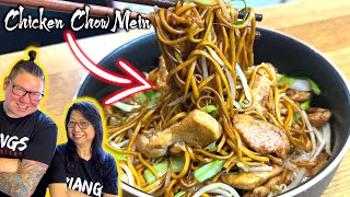 How Chinese Chefs cook CHICKEN CHOW MEIN 🍜 Mum and Son professional chefs cook [upl. by Worlock474]