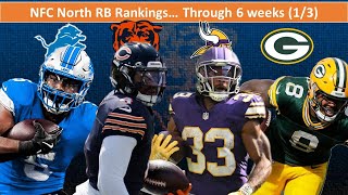 NFC North RB Rankings Through 6 weeks [upl. by Silva]