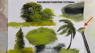 Fan Brush Painting Tutorial  How to Paint with Fan Brush [upl. by Bainter849]