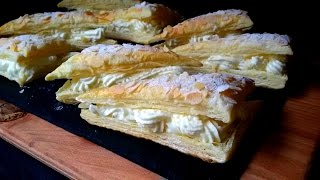 Pasteles de hojaldre con nata [upl. by Bekelja]