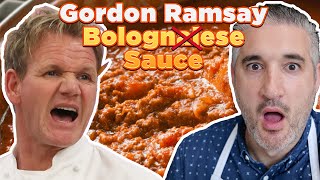 Italian Chef Reacts to GORDON RAMSAY BOLOGNESE SAUCE [upl. by Sacci]