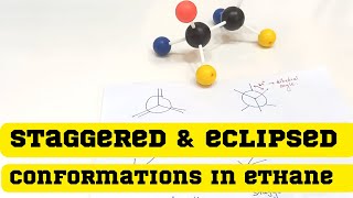 Conformations in Ethane  Staggered And Eclipsed  Conformers  Stereochemistry  Ethane [upl. by Alsworth438]