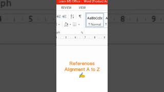 shorts MS Word Reference Alignment A to Z msoffice references shortviral a z alignment [upl. by Neerbas]