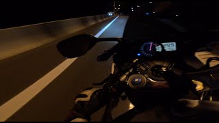 Плотный навал по ночной трассе  299 kmh  Suzuki GSXR1000 k7 RSE  Crazy driving at night [upl. by Carree]