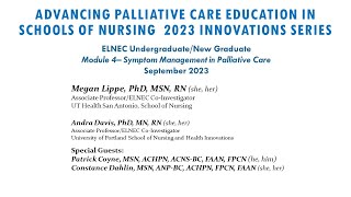 Webinar ELNEC Undergraduate New Graduate Symptom Management in Palliative Care [upl. by Boswall]