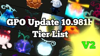 GPO Update 10981b PVE Devil Fruit Tier List [upl. by Learrsi]