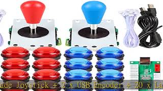 Fosiya LED Arcade Joystick Buttons Kit Ellipse Oval Style 8 Ways Joystick  20 x LED Arcade Buttons [upl. by Leahcimaj875]