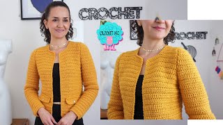 Chaqueta elegante a crochet 😍 todas las tallas [upl. by Anauqes]