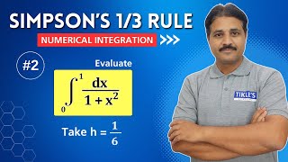 SIMPSONS 13 RULE SOLVED PROBLEM 2 NUMERICAL INTEGRATION TIKLESACADEMY [upl. by Yensehc]