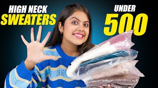 Best Myntra Basic Highneck Sweaters Under 500  Myntra Haul Review 2023  ONE CHANCE WOMEN [upl. by Iruy]