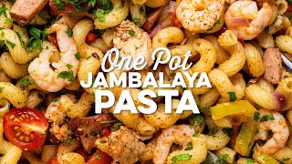 Cajun Jambalaya Pasta  One Pot   Supergolden Bakes [upl. by Dudley639]