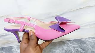 Tara Pink Purple Patent Tuscany Leather Slingback [upl. by Kandace]