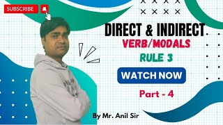 Direct Indirect rule 3 Reported speech rules  Narration rules  verb Modals table  part 4 [upl. by Alejoa621]