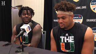 UM sack leader Trent Harris and defensive end Chad Thomas discuss the defense [upl. by Retha820]